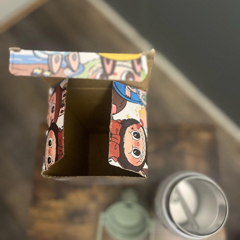 Labubu Cartoon Character Water Bottle with Sage Green Lid - Picture 4 of 4